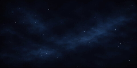 A dark fantasy illustration of a starry night sky featuring a bright blue nebula and glowing cosmos clouds against a textured universe background © lima