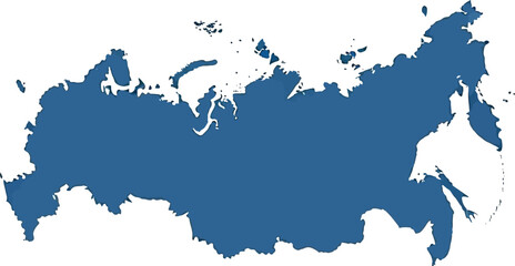 Obraz premium Russia Map in Blue on White Background