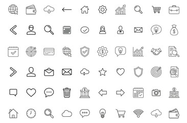 A clean vector collection of web and business icons for websites apps and digital interfaces