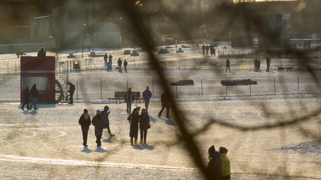 Berlin Tempelhof airfield winter 4K