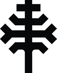 Fototapeta premium berber tattoo symbol silhouette vector illustration on transparent background