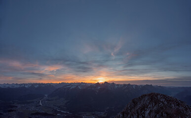 Panoramic Sunset View From Mountuling