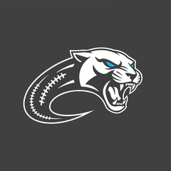 Roaring Feline Football Mascot Illustration