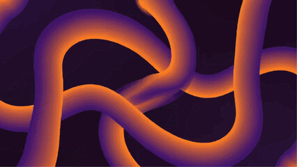 Fototapeta premium Abstract fluid orange and purple shapes intertwine creating a dynamic colorful and visually striking modern artistic composition