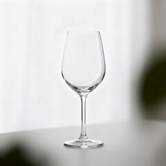 Fototapeta premium Empty Crystal Wine Glass on Table