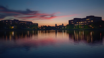 College Town Timelapse Over Ann Arbor Skylin