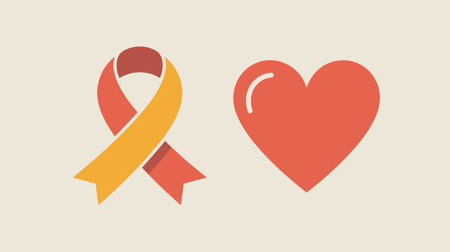 Awareness ribbon and heart symbol Vector