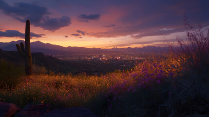 Desert Bloom Timelapse Over Tucson Skyline A