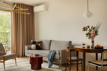 Cozy Apartment Interior with Natural Light and Modern Design