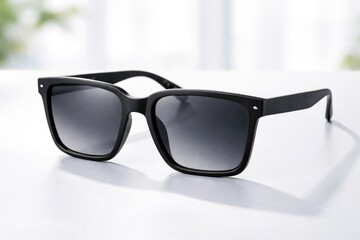 Black Stylish Sunglasses Isolated on White Background