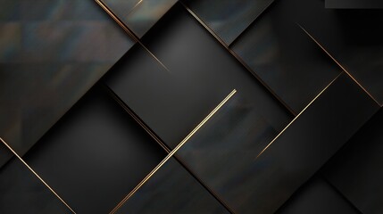 Modern black technology background with geometric squares and connecting lines for digital concepts