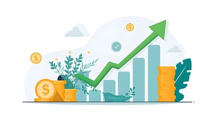 Fototapeta premium business graph with arrow