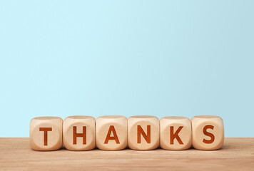 Thanks concept gratitude appreciation and positivity with copy space