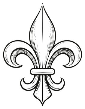Black and white fleur de lis symbol isolated