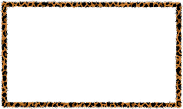 Leopard Print Rectangle Frame Border Animal Pattern Illustration, frame for photo with leopard print 