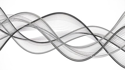Abstract Grey Wavy Lines Background. Modern Flowing Wave Pattern. Elegant Graphic Design Element for Technology & Business