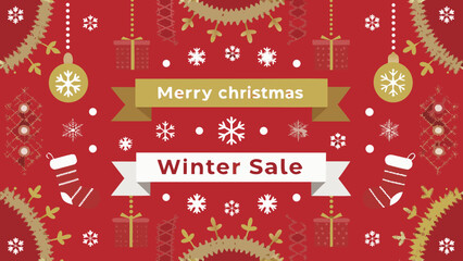 Festive christmas background with gifts snowflakes and winter sale promotion