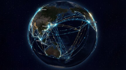 Obraz premium global trade network