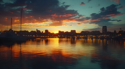 Summer Timelapse Over Boston Harbor Skyline Ne