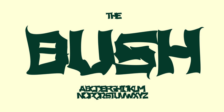 Rough Font Logo Uneven Alphabet Graffiti Art Silly Letter Set Modern Typography, Urban Typographic Design for Punk Music Poster Headline, Grunge Calligraphy Destroy Fonts. Vector Typeface