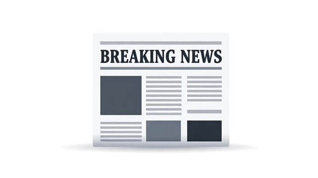 Breaking news newspaper on white background
