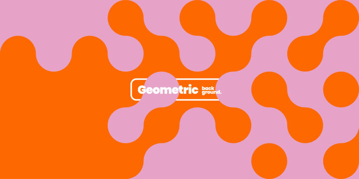 Mosaic background pattern with circles shapes. Abstract bauhaus geometric shapes with metaball fusion. 