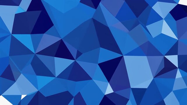 Blue Polygon Geometric Abstract Motion Background with Empty Space for Text