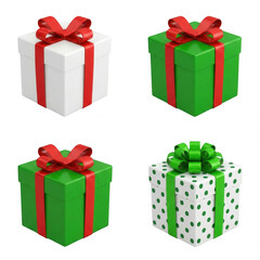 Obraz premium Colorful gift boxes with ribbons and bows on black