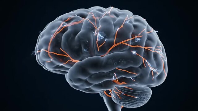 3D Brain Neurons with Medical Science, and Healthcare.