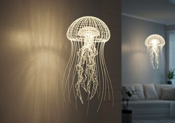 Unique Jellyfish Pendant Lamp Lighting Modern Interior Decor