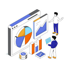 Fototapeta premium Editable design illustration of business data analysis 