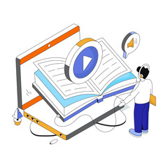 Creative design icon of audiobook