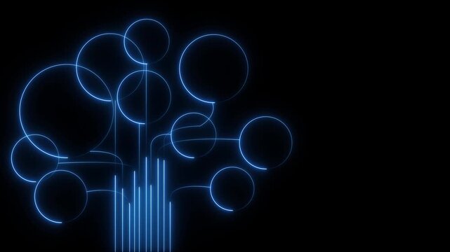 An animated brain icon with a chat symbol creates text. Represents a Large Language Model. AI chat bot, technology black background 4k animation video..