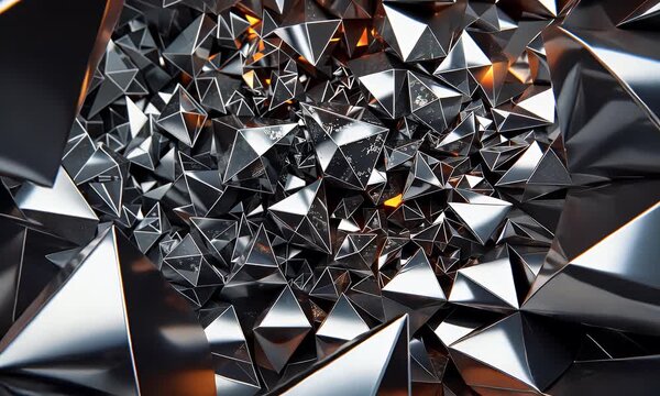 A close-up view of a large diamond with many triangular facets reflecting light.