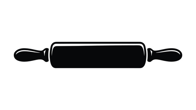 Classic baking tool: a versatile rolling pin silhouette for culinary and kitchen designs Vector