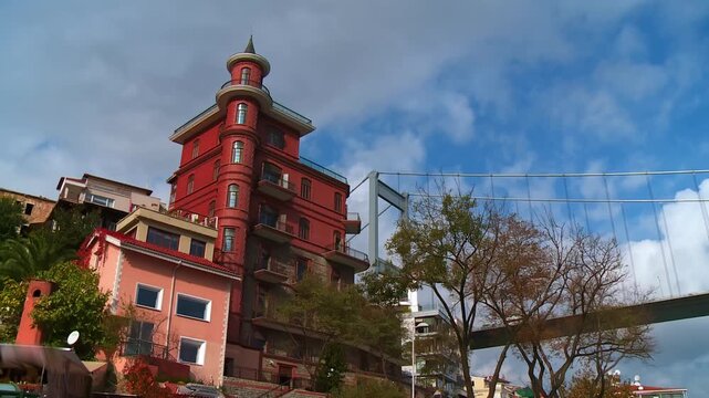 Perili Kosk and a Pillar of the Fatih Sultan Mehmet Bridge, Istanbul