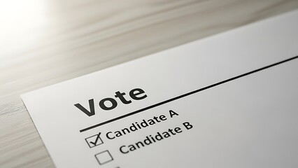 Completed ballot paper with marked selection for candidate a