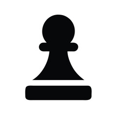 Black chess pawn silhouette on white background vector illustration