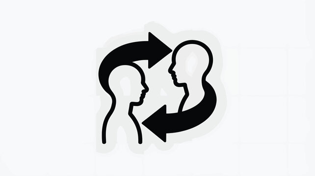 Representing the dynamic flow of ideas and understanding in a two-way communication process Vector