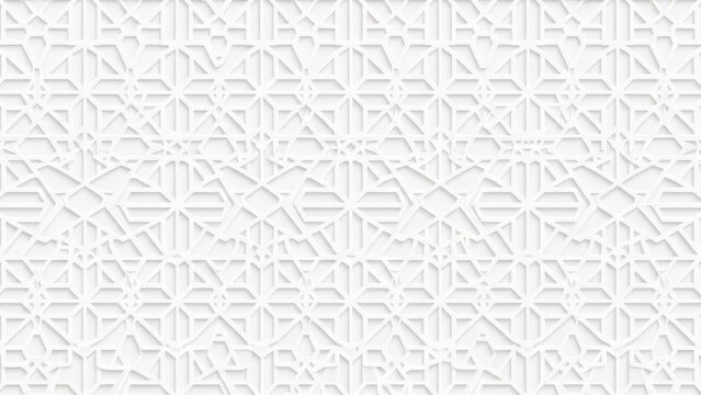 Elegant seamless white geometric pattern with subtle embossed texture, creating a modern and clean abstract background for various design applications