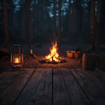 Campfire Forest Evening Frame