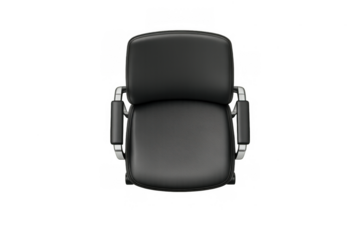 Modern black chair on yellow background - interior design illustration for home and office decor