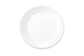 Minimalist white plate on subtle gray background for kitchen and dining decor