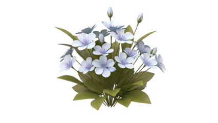 Light Blue Flowers and Green Leaves