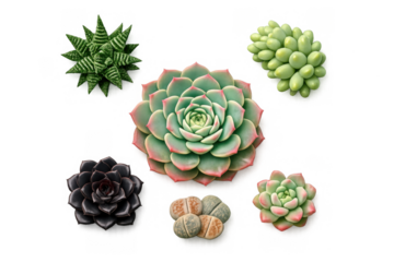 Diverse succulent arrangement for garden design and decor inspiration