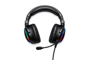Modern gaming headset with rgb lights for enhanced audio experience