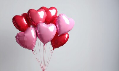 ハートの風船束