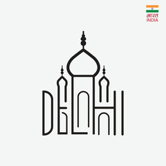 Obraz premium Delhi Word Typography Art