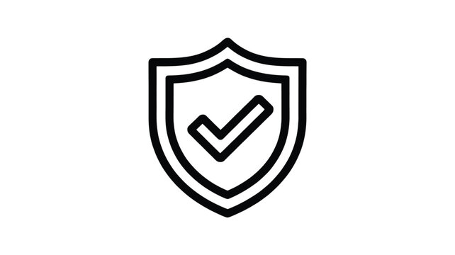 A secure shield with a check mark icon representing digital safety and guaranteed protection Vector