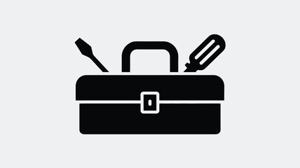 Fototapeta premium Handy toolbox with essential screwdrivers for repair and maintenance tasks icon Vector
